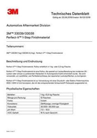 3M™ Perfect-It™ 1-Schritt Polierschaum, 150 mm, 33034