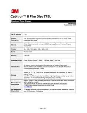 3M™ Cubitron™ II Hookit™ Filmscheibe 775L, 115 mm, 80+, ungelocht