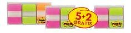 Post-it® Index Strong Promo-Pack, pink, orange, grün, 50.8 mm x 38.1 mm, 7 x 22 Haftstreifen im Etui