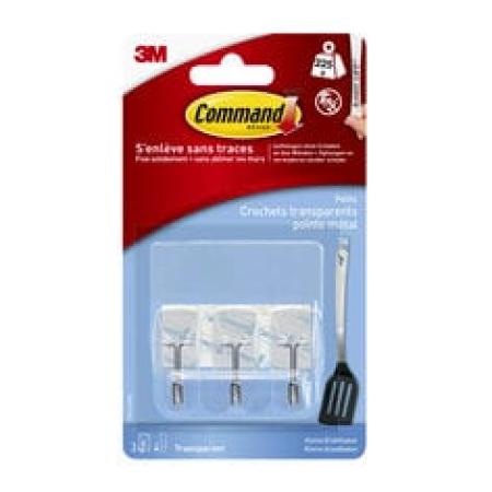 Command™ Drahthaken, klein, transparent, mit transparenten Strips, 17067CLR
