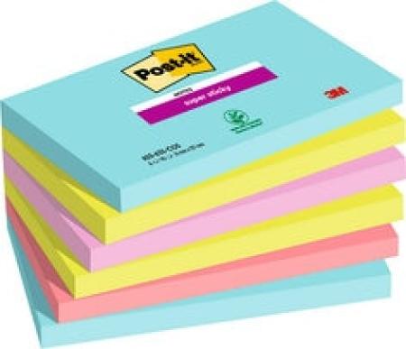 Post-it® Super Sticky Notes, Cosmic Collection, 76 mm x 127 mm, 90 Blatt/Block, 6 Blöcke/Packung, 100% PEFC SGSCH-PEFC-COC-110078
