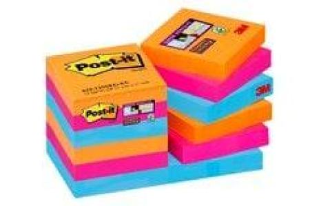 Post-it® Super Sticky Notes, Bangkok Collection, 47.6 mm x 47.6 mm, 12 Blöcke
