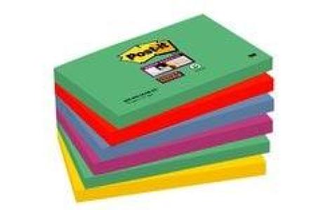 Post-it® Super Sticky Notes, Marrakech Collection, 76 mm x 127 mm, 6 Blöcke
