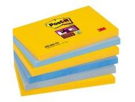 Post-it® Super Sticky Notes, New York Collection, 76 mm x 127 mm, 6 Blöcke