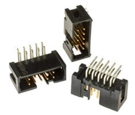 3M™ N2510-5003 RB, Wannenstiftstecker, Low Profile, 90° abgewinkelt, 10-polig, 2500 Serie, 2,54 mm, 0,76 µm Au, Schwarz