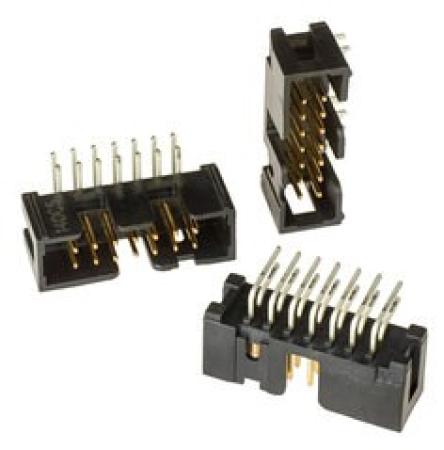 3M™ N2514-5002 RB, Wannenstiftstecker, Low Profile, 90° abgewinkelt, 14-polig, 2,54 mm, 0,76 µm Au, Schwarz