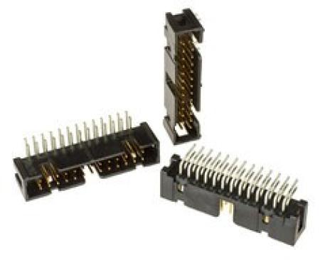 3M™ N2524-5002 RB, Wannenstiftstecker, Low Profile, 90° abgewinkelt, 24-polig, 2500 Serie, 2,54 mm, 0,76 µm Au, Schwarz