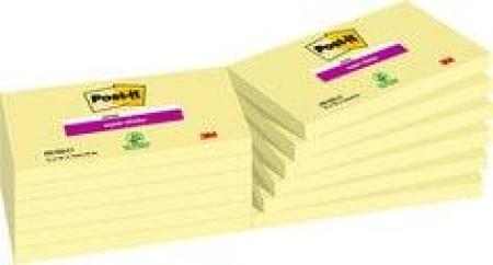 Post-it® Super Sticky Notes, Gelb, 76 mm x 127 mm, 12 Blöcke