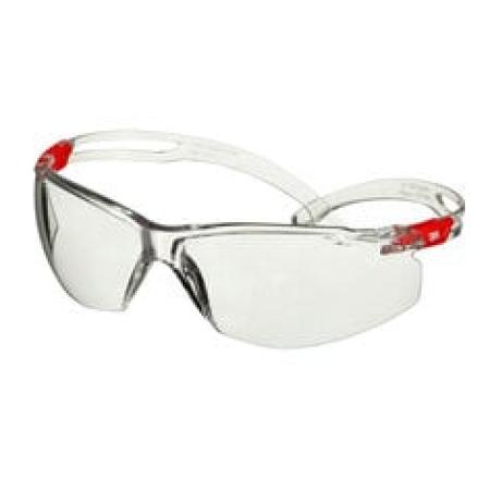 3M™ SecureFit™ 500 Schutzbrille, transparente/rote Bügel, Scotchgard™ Anti-Fog-/Antikratz-Beschichtung (K&N), transparente Scheibe, SF501SGAF-RED-EU, 20 pro Packung
