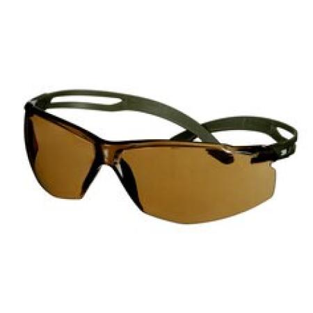 3M™ SecureFit™ 500 Schutzbrille, dunkelgrüne Bügel, Scotchgard™ Anti-Fog-/Antikratz-Beschichtung (K&N), braune Scheibe, SF505SGAF-DGR-EU, 20 pro Packung