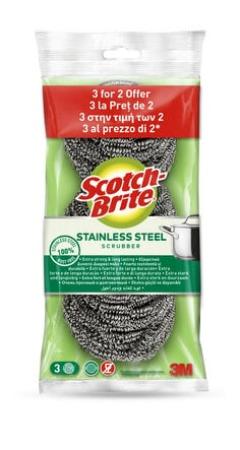 Scotch-Brite® Edelstahl-Spirale, 2 Stück pro Packung + 1 Stück gratis