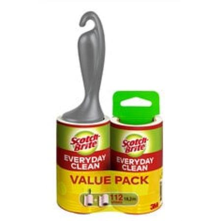 Scotch-Brite™ Everyday Clean Fusselroller + Everyday Clean Ersatz-Fusselrolle, jeweils 56 Blatt, 1/Packung