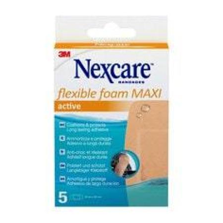 Nexcare™ Flexible Foam MAXI Active Pflaster, 50 mm x 101 mm, 5/Pack
