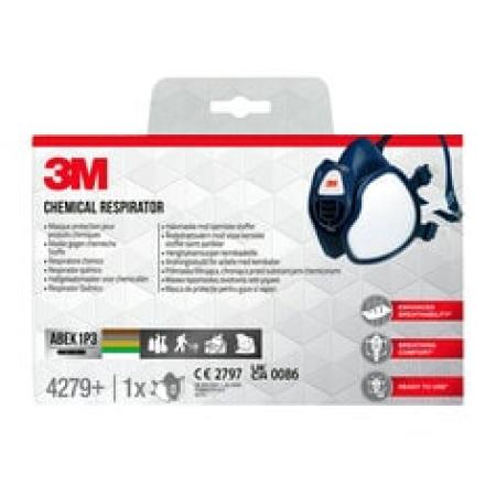 3M™ Maintenance Free Half Mask Respirator, 4279+, FFABEK1P3 D Filters, 1/Pack