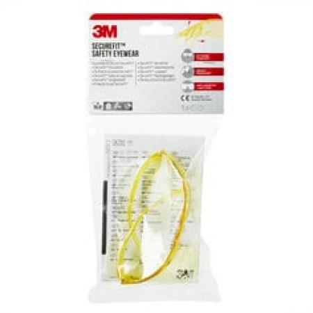 3M™ SecureFit™ Schutzbrille SF200, Antikratz-Beschichtung, gelbe Scheibe, 1 Stück/Karton, 6 Kartons/VE