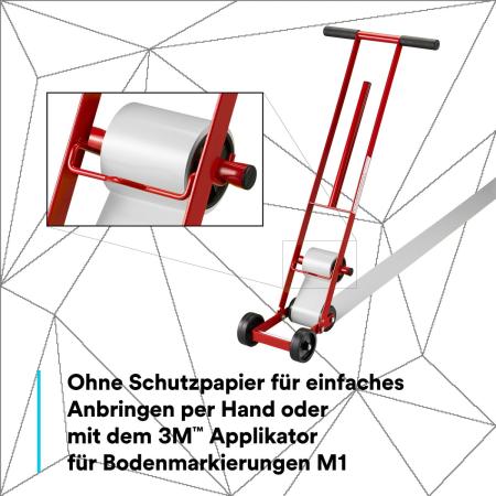 3M™ Langlebiges Bodenmarkierungsband 971, Weiß, 76.2 mm x 32.9 m, 0.43 mm, Einzeln verpackt zur bequemen Entnahme