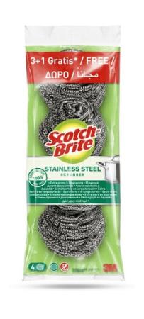 Scotch-Brite® Edelstahl-Spirale, 3 Stück pro Packung + 1 Stück gratis