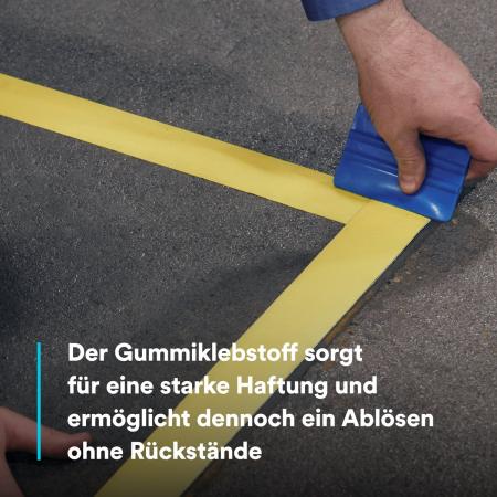 Preview: 3M™ Langlebiges Bodenmarkierungsband 971, Gelb, 76.2 mm x 32.9 m, 0.43 mm, Einzeln verpackt zur bequemen Entnahme