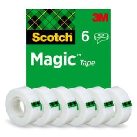 Scotch® Magic™ Unsichtbares Klebeband 8-1933-6/5S, 19 mm × 33 m, 6 Rollen/Packung