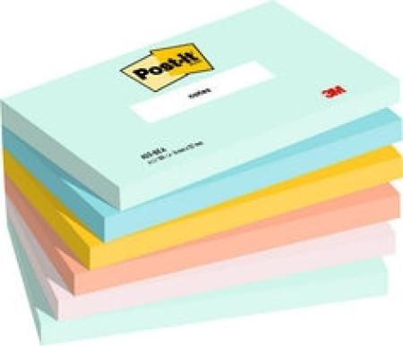 Post-it® Notes, Beachside Collection, 76 mm x 127 mm, 100 Blatt/Block, 6 Blöcke/Packung, 100% PEFC SGSCH-PEFC-COC-110078