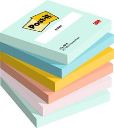 Post-it® Notes, Beachside Collection, 76 mm x 76 mm, 100 Blatt/Block, 6 Blöcke/Packung, 100% PEFC SGSCH-PEFC-COC-110078