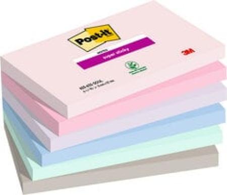 Post-it® Super Sticky Notes, Soulful Collection, 76 mm x 127 mm, 90 Blatt/Block, 6 Blöcke/Packung, 100% PEFC SGSCH-PEFC-COC-110078