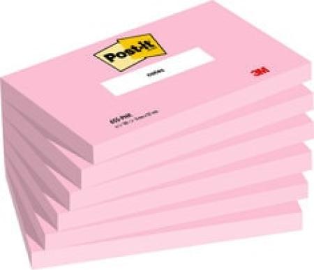Post-it® Notes, Pink, Liniert, 76 mm x 127 mm, 100 Blatt/Block, 6 Blöcke/Packung, 100% PEFC SGSCH-PEFC-COC-110078