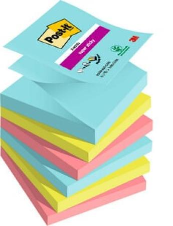 Post-it® Super Sticky Z-Notes, Cosmic Collection, 76 mm x 76 mm, 90 Blatt/Block, 6 Blöcke/Packung, 100% PEFC SGSCH-PEFC-COC-110078