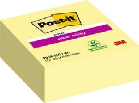 Post-it® Super Sticky Notes Würfel 2028-SSCY, Gelb, 76 mm x 76 mm, 270 Blatt/Block, 1 Block/Packung, 100% PEFC SGSCH-PEFC-COC-110078