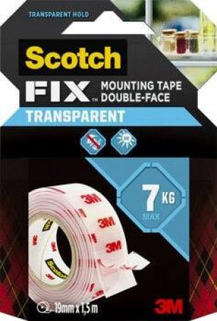 Scotch-Fix™ Transparentes Montageband 4910C-1915-MR, 19 mm x 1,5 m, 1 Rolle/Packung
