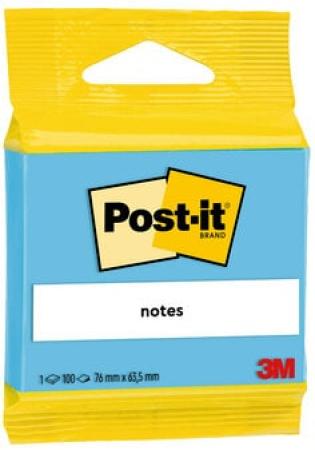 Post-it® Notes, Blau, 63.5 mm x 76 mm, 100 Blatt/Block, 1 Block/Packung, 100% PEFC SGSCH-PEFC-COC-110078