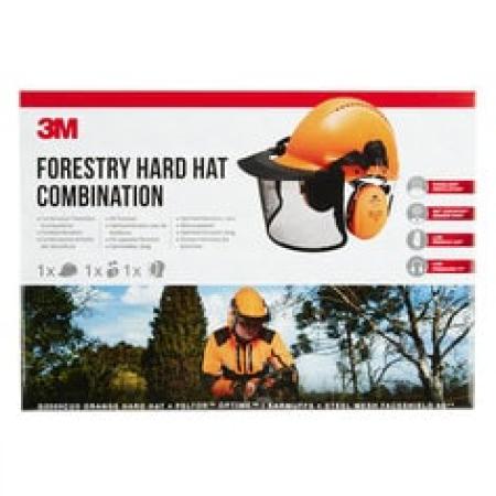 3M™ Schutzhelm-Kombi-Set für die Forstwirtschaft G3000CUVFORESTC1, Helm, Ohrenschützer, Netzvisier aus Stahl, 1 Set/Packung