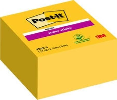 Post-it® Super Sticky Notes Würfel, Gelb, 76 mm x 76 mm, 350 Blatt/Block, 1 Block/Packung, 100% PEFC SGSCH-PEFC-COC-110078