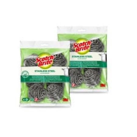 Scotch-Brite® Edelstahl-Reinigungspad, 2 x 6 Stück pro Packung