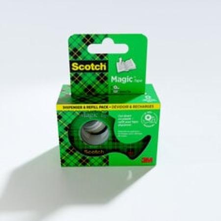 Scotch® Magic™ Unsichtbares Klebeband, 8-1975DR3, 19 mm × 7,5 m, 2 Rollen + 1 Mini-Abroller/Packung