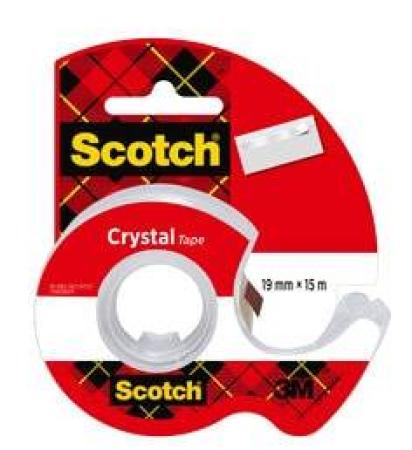 Clipstrip, Scotch® Crystal Tape , 6-1925R, 19 mm x 25 m, 12 packs/clipstrip, 2 clipstrips/case
