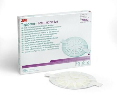 3M™ Tegaderm™ Foam Adhesive hochleistungsfähiger, klebender Schaumverband, 90613, 14,3 cm x 15,6 cm, 5 / Packung, oval mit Kleberand
