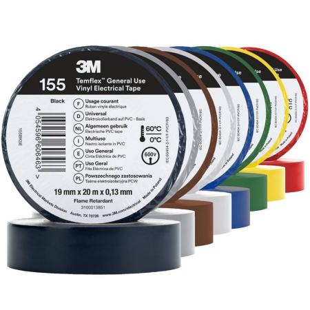3M™ Temflex™ Vinyl-Isolierband 155, Regenbogen, 19 mm x 20 m