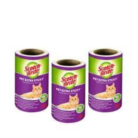 Scotch-Brite™ Pet Extra Sticky* Ersatzrolle für Tierhaare, 48 Blatt, 3/Packung