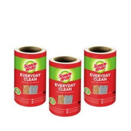 Scotch-Brite™ Everyday Clean Ersatz-Fusselrolle, 56 Blatt, 3/Packung