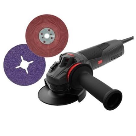 3M™ Elektro-Winkelschleifer, Set 73981, 125 mm, 1.900 W, mit Scheibe 982XC (25) und geripptem Stützteller, 1 Set/Verpackung