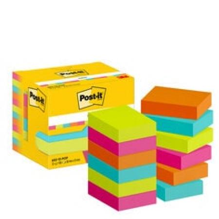 Post-it® Notes, Poptimistic Collection, 38 mm x 51 mm, 100 Blatt/Block, 12 Blöcke/Packung, Kartonverpackung, 100% PEFC SGSCH-PEFC-COC-110078