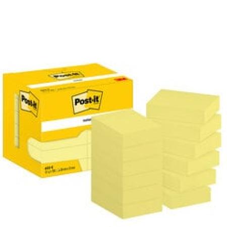 Post-it® Notes, Gelb, 38 mm x 51 mm, 100 Blatt/Block, 12 Blöcke/Packung, Kartonverpackung, 100% PEFC SGSCH-PEFC-COC-110078