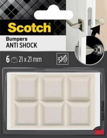 Scotch® Stoßabsorbierende Elastikpuffer für Wände SP91A62, selbsthaftend, transparent, 21 mm x 21 mm, 6/Packung