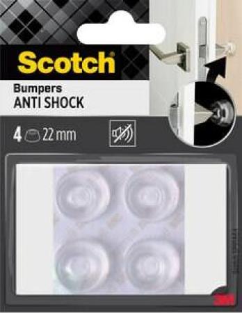 Scotch® Stoßabsorbierende Elastikpuffer für Wände SP91A64, selbsthaftend, transparent, Ø 22 mm, 4/Packung