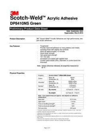 3M™ Scotch-Weld™ 2-Komponenten-Konstruktionsklebstoff auf Acrylatbasis DP8410NS, Grün, 50 mL Duo-Pak, 12 Each/case