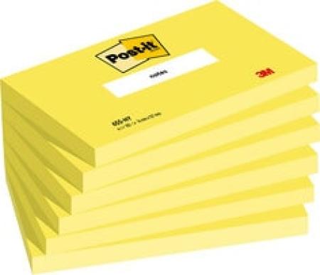 Post-it® Notes, Gelb, 76 mm x 127 mm, 100 Blatt/Block, 6 Blöcke/Packung, 100% PEFC SGSCH-PEFC-COC-110078