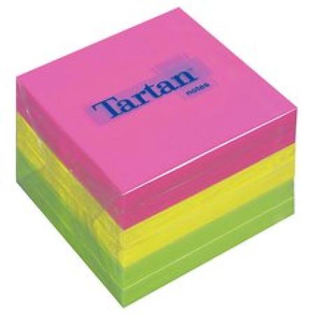 Tartan™ Notes 7676N, Assortierte Neonfarben, 76 mm x 76 mm, 6 Blöcke/Packung