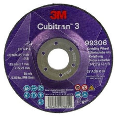 3M™ Cubitron™ 3 Schruppscheibe, 99306, 36+, T27, 115 mm x 7 mm x 22,23 mm, EN, 10/Pack, 20 Stück/VE