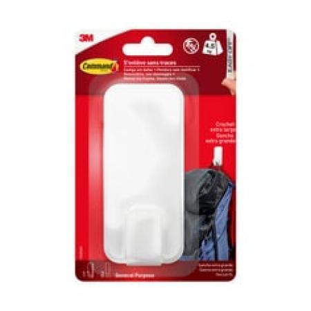 Command™ Utility Hook 17010FESIP, Weiß, X-Large für Schwergewichte < 4,5 kg, 1 Haken + 2 Streifen